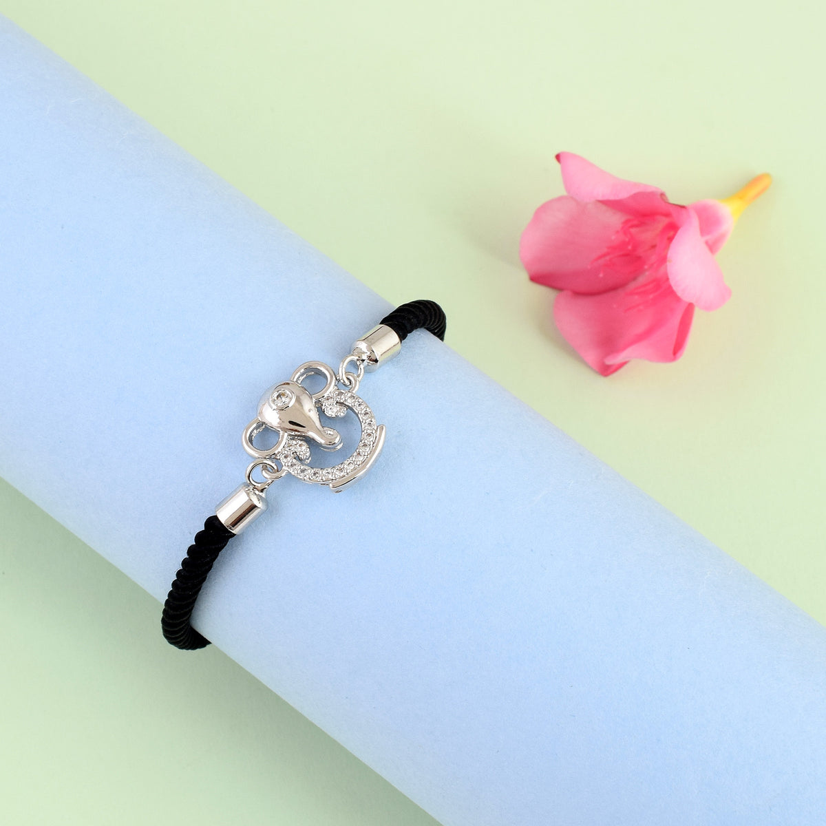 Ganesha Black Rope Bracelet