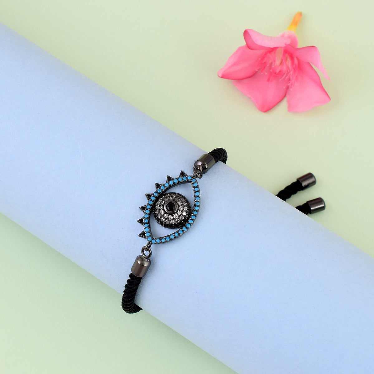 Black Metal Evil Eye Rope Bracelet