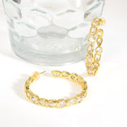 Detailed Big Swarovski Hoop Earrings