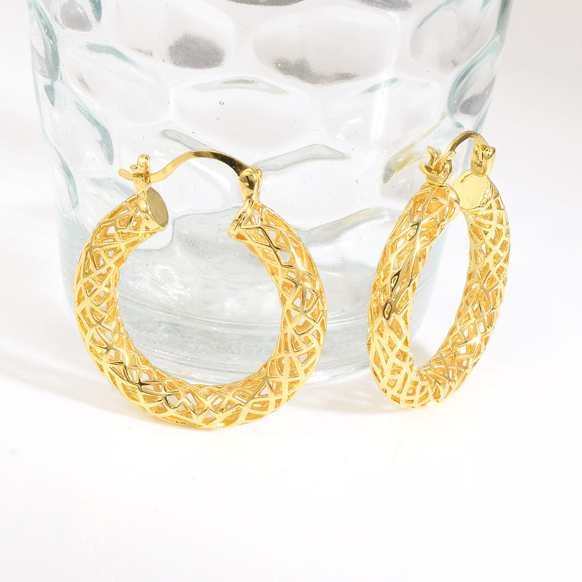 Filigree Gold Hoop Earrings