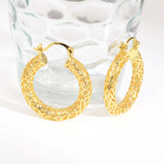 Filigree Gold Hoop Earrings