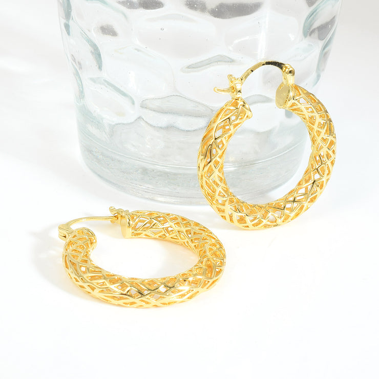 Filigree Gold Hoop Earrings