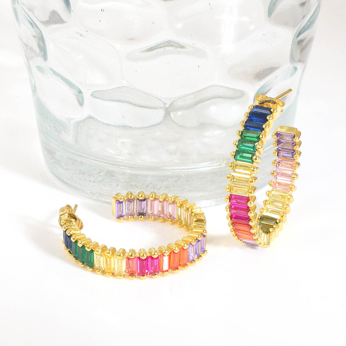 Rainbow Hoop Earrings