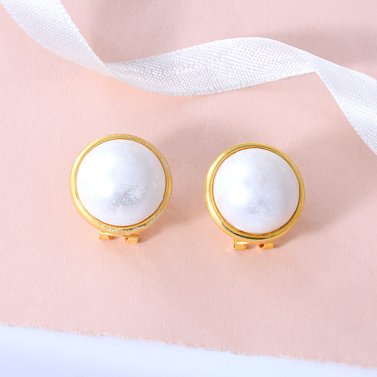 Classic Gold Pearl Earrings