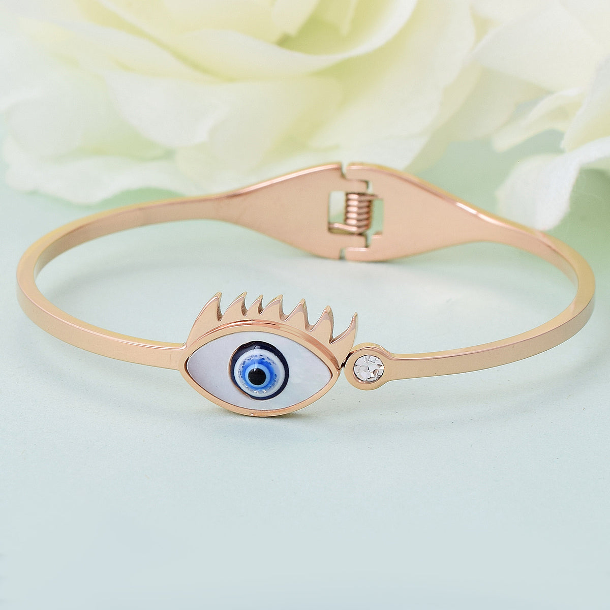 Rose Gold Harness White Eye Bracelet