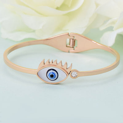 Rose Gold Harness White Eye Bracelet