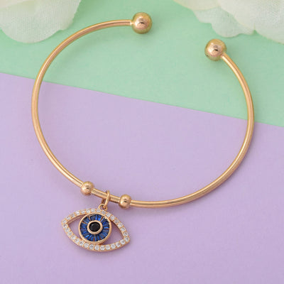 Adjustable Gold Eye Charm Bracelet