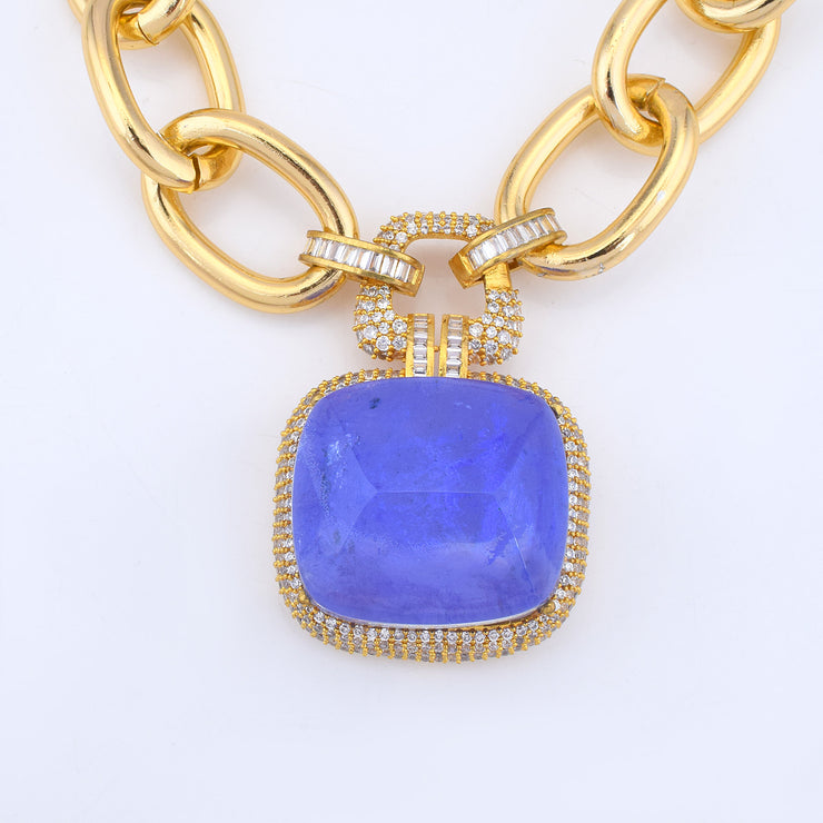 Blue Gem Candy Link Necklace