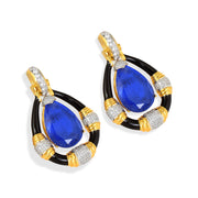 Diana Blue Stone Enamel Earrings