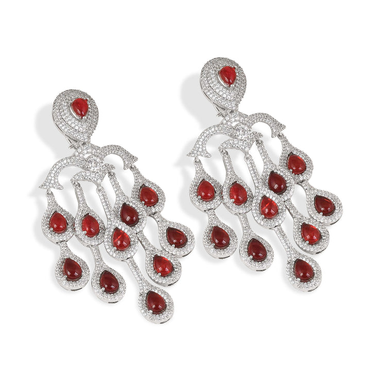 Lila Red Chandelier Earrings