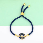 Evil Eye Blue Swarovski Rope Bracelet