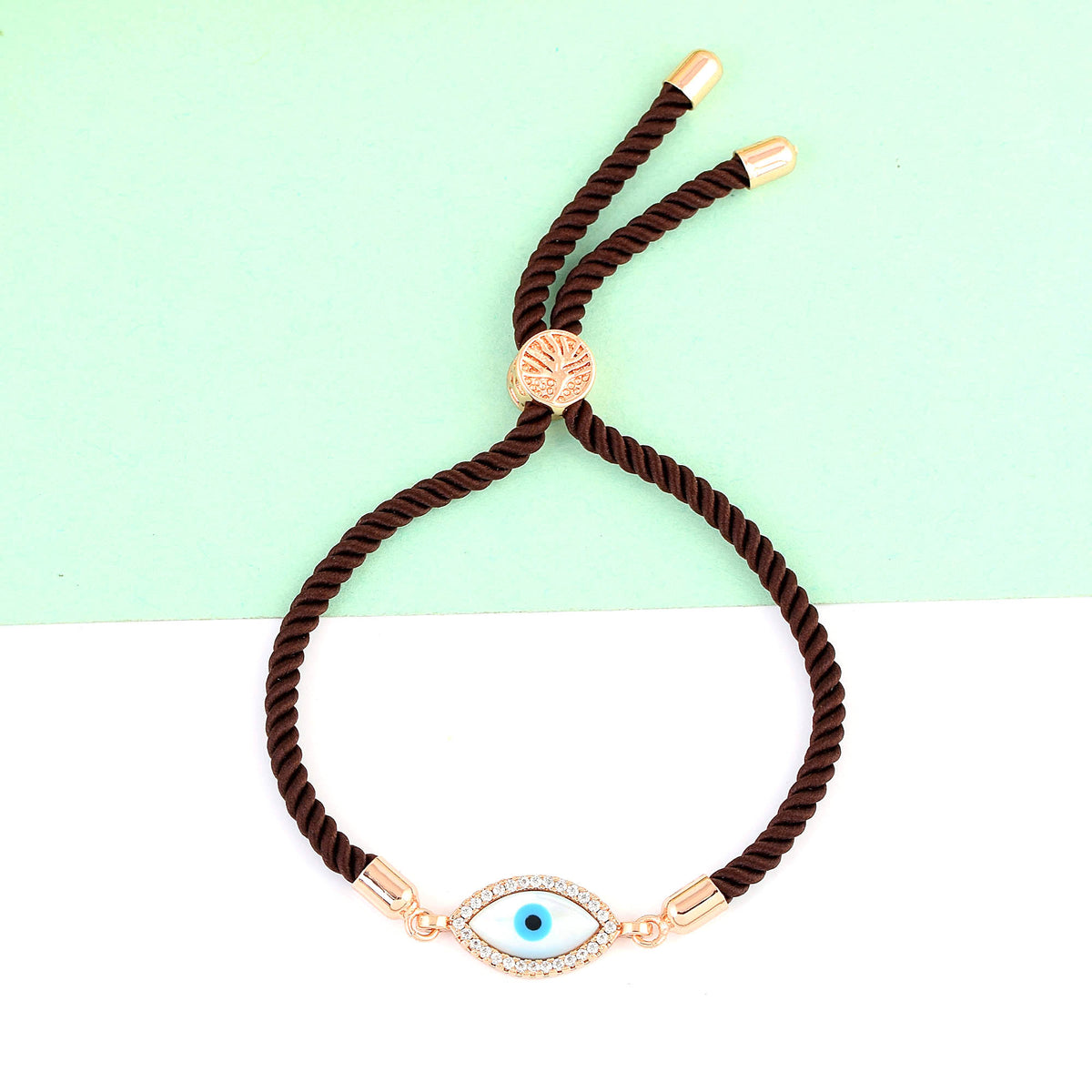 Eye Shaped Brown Rope Bracelet