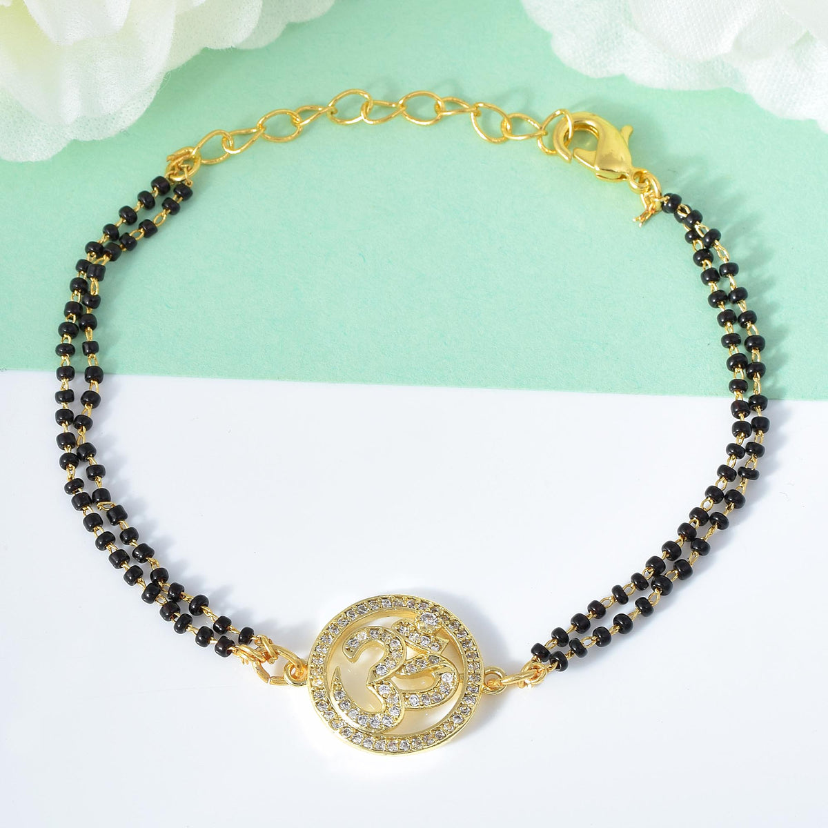 Om Black Nazariya Bead Bracelet