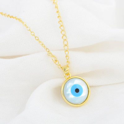Round Blue Evil Eye Necklace