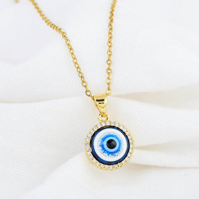 Blue Swarovski Evil Eye Necklace