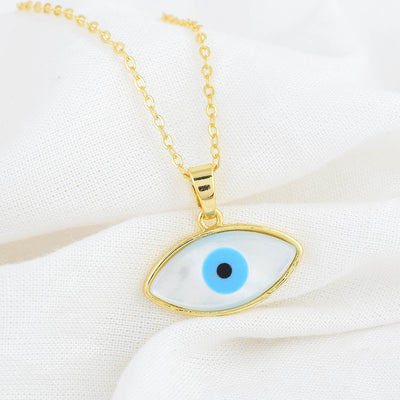 Blue Eye Shaped Evil Eye Necklace