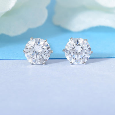 925 Silver Classic Solitaire Stud Earrings