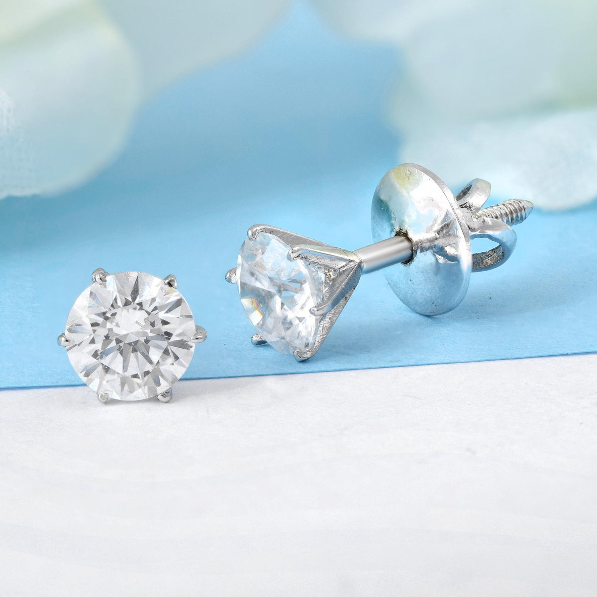 925 Silver Classic Solitaire Stud Earrings