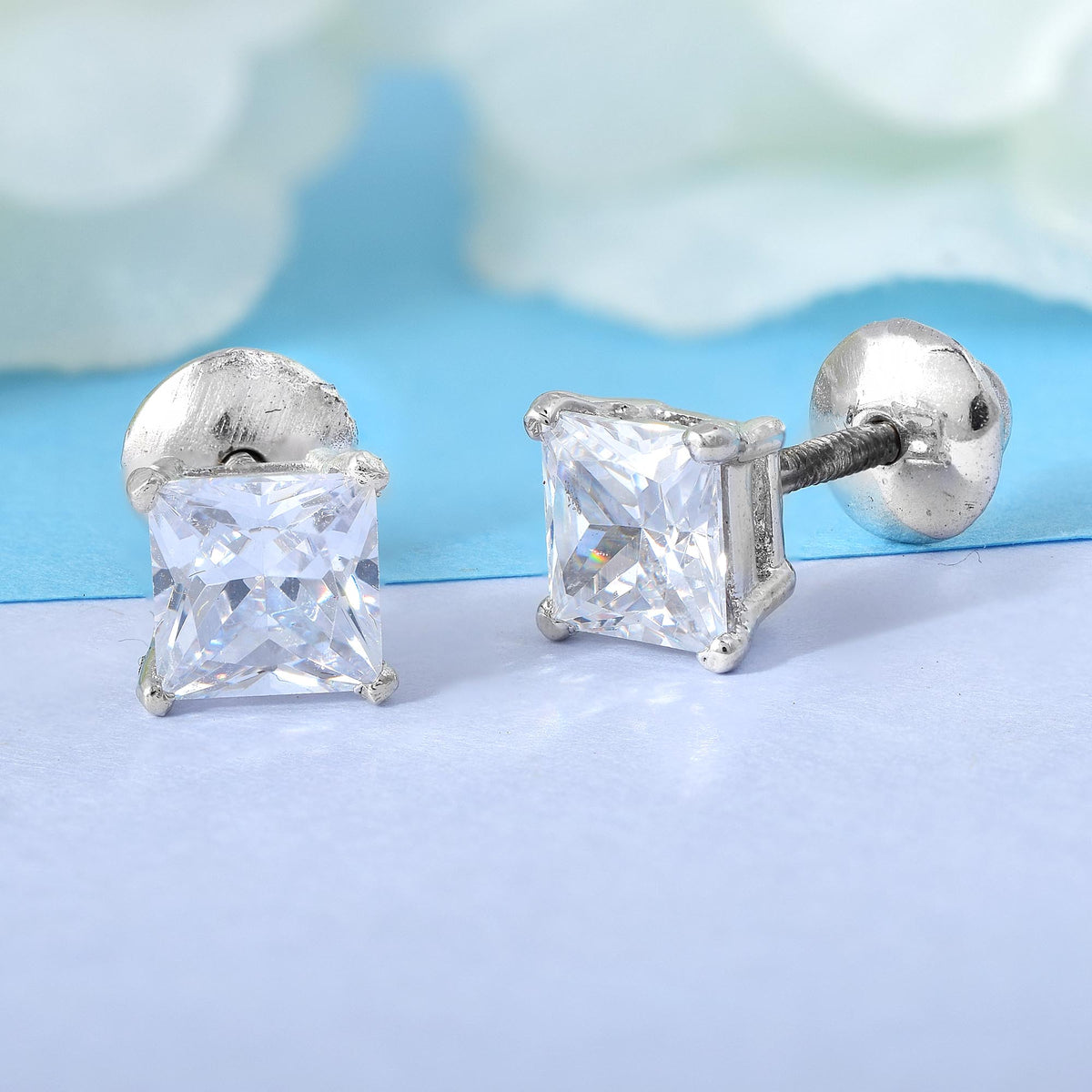 925 Silver Square Stud Earrings