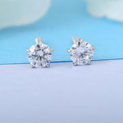 925 Silver Classic Solitaire Stud Earrings