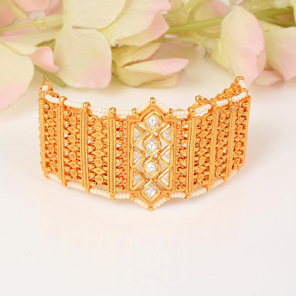 Gold Polki Link Bracelet