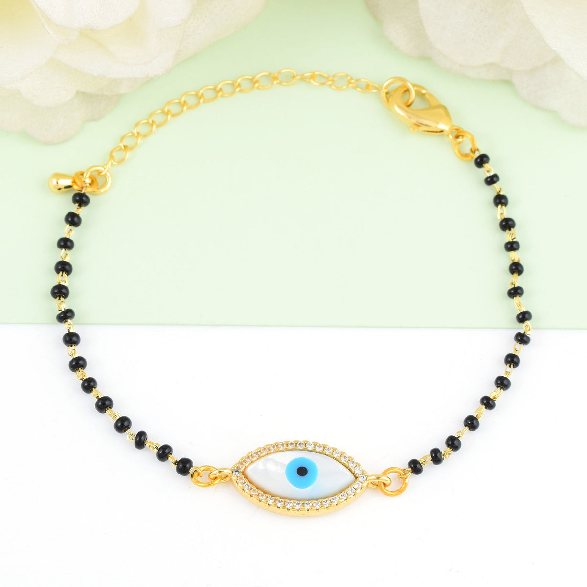 Mangalsutra Eye Shaped Blue Evil Eye Bracelet
