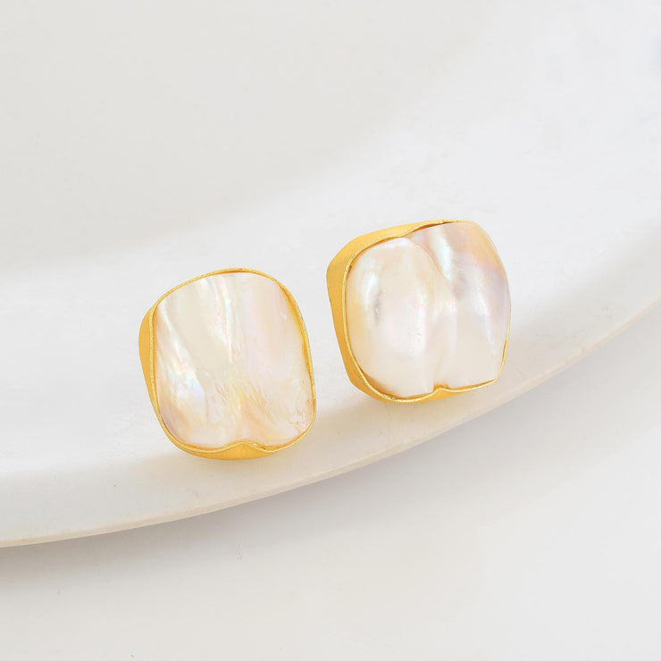 Natural Pearl Stud Earrings