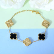 Black Flower Bracelet-Necklace Set