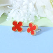 Red Flower Necklace Set