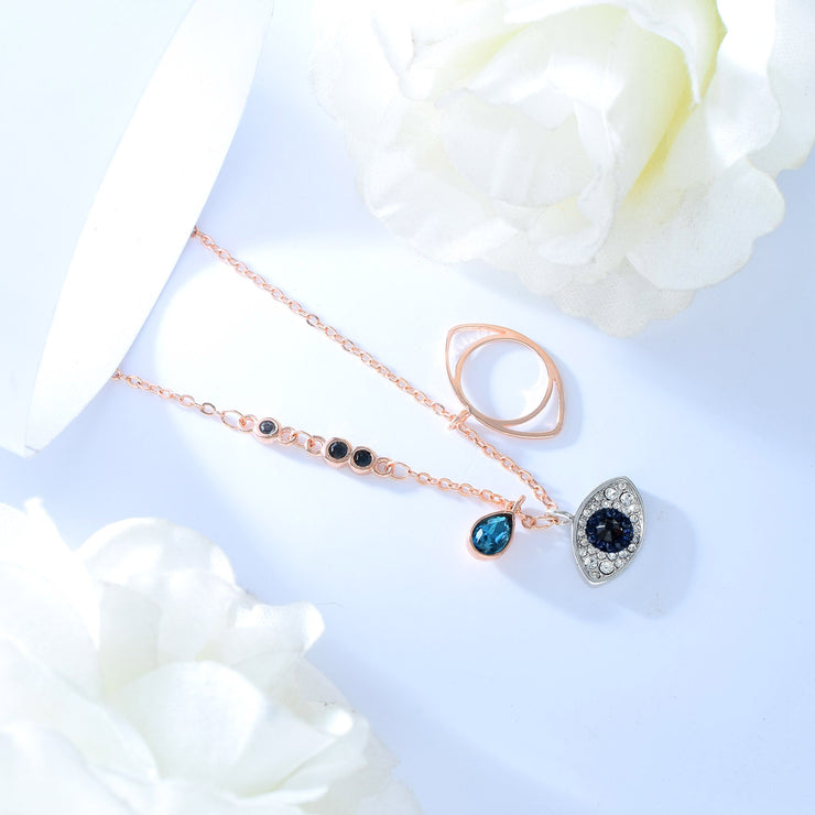 Swarovski Double Eye Rose Necklace