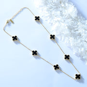 Black Flower Bracelet-Necklace Set