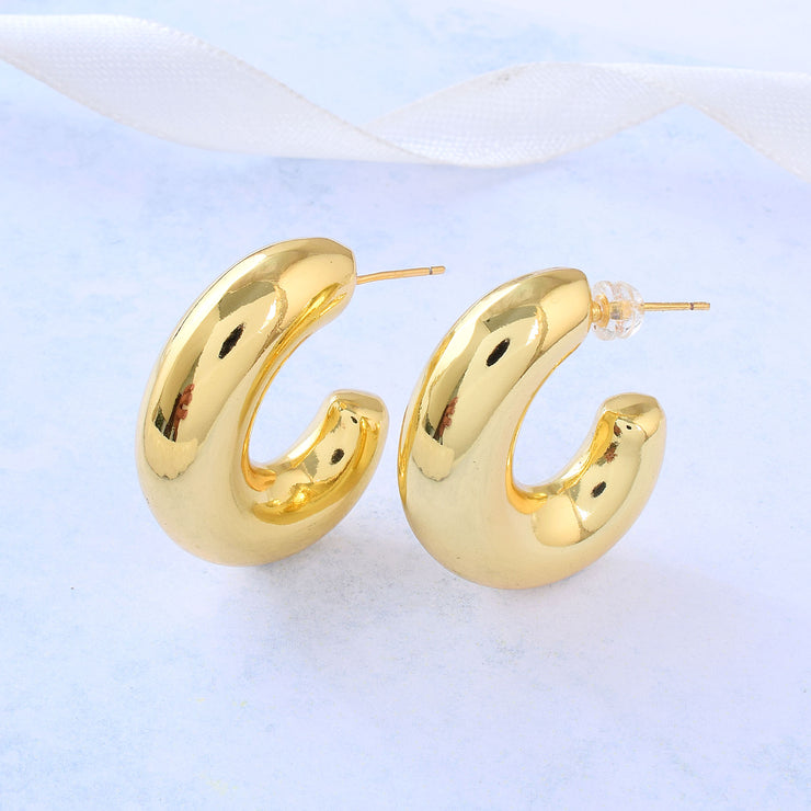 Round Thick Gold Hoops