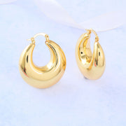Classic Round Thick Gold Hoops