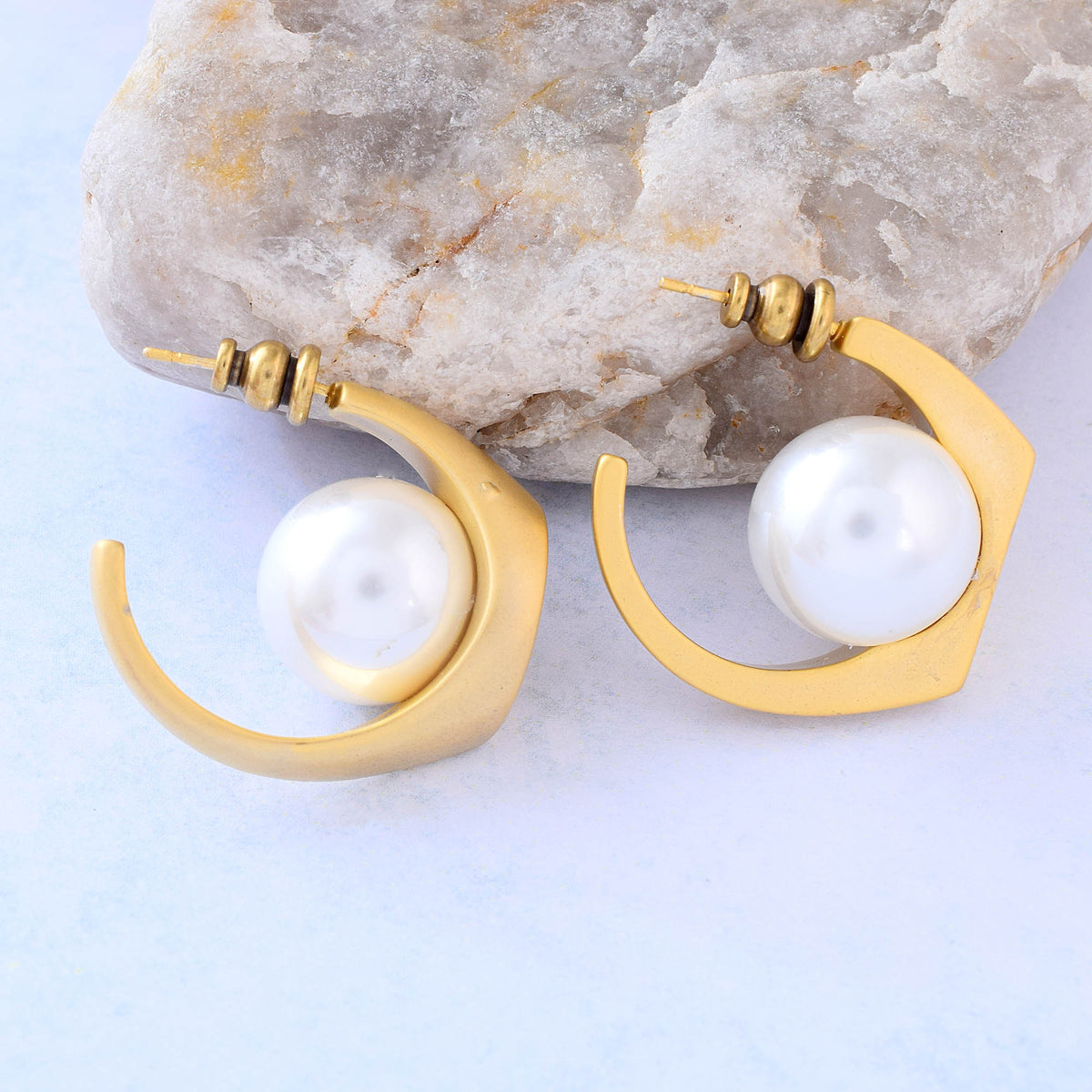 Egyptian Pearl Hoops