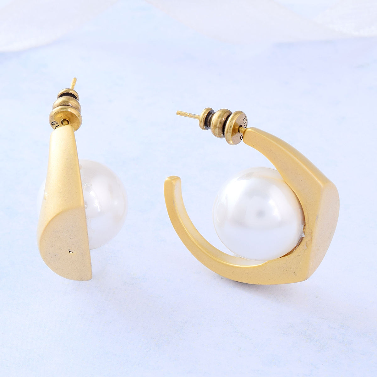 Egyptian Pearl Hoops