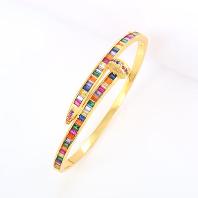 Multicoloured Swarovski Nail Bracelet