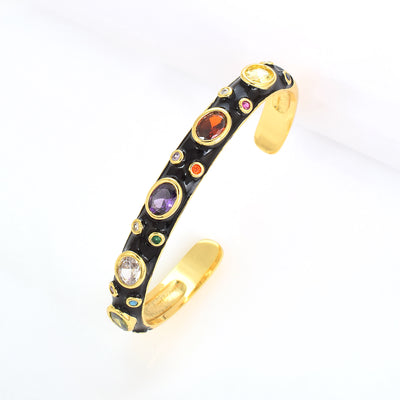 Black Enamel Multicoloured Bracelet