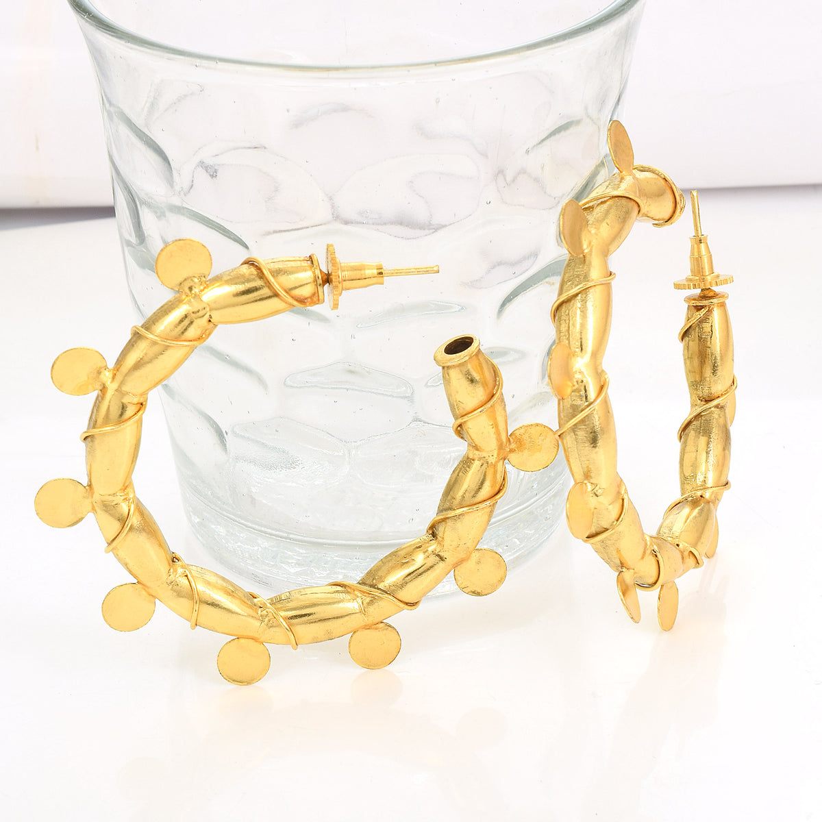 Gold Oversized Tangle Hoop Earrings