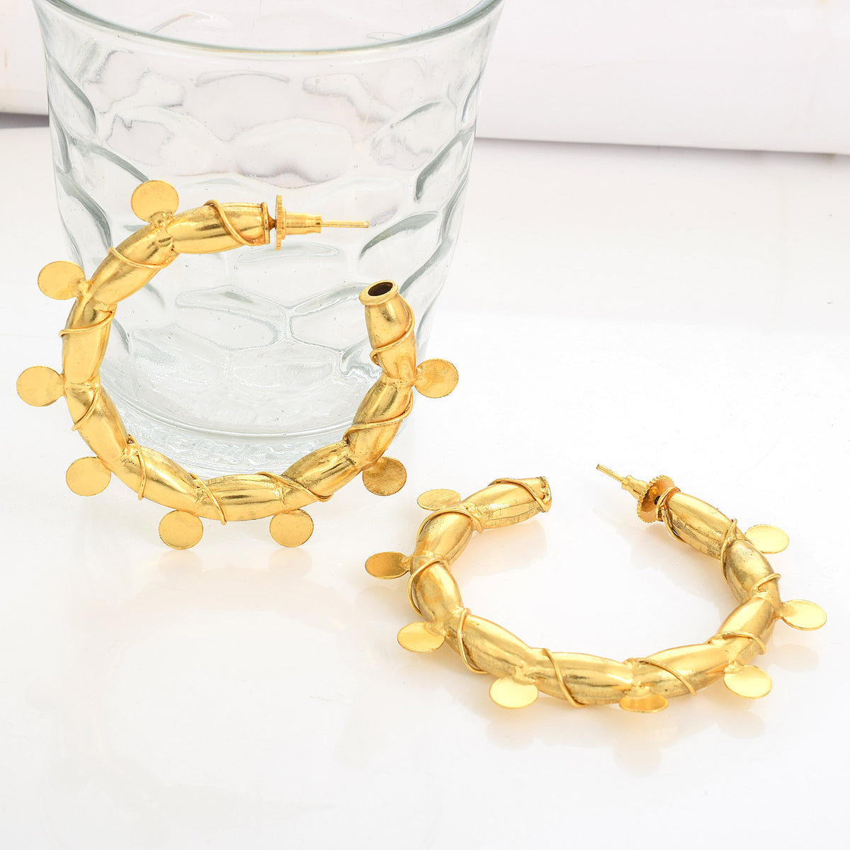 Gold Oversized Tangle Hoop Earrings