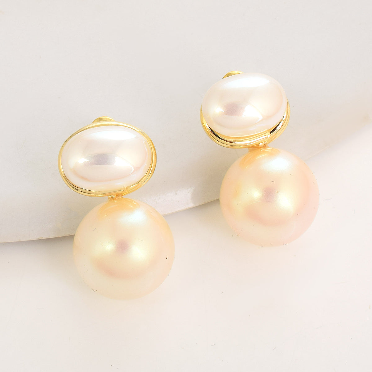 Double Pearl Earrings