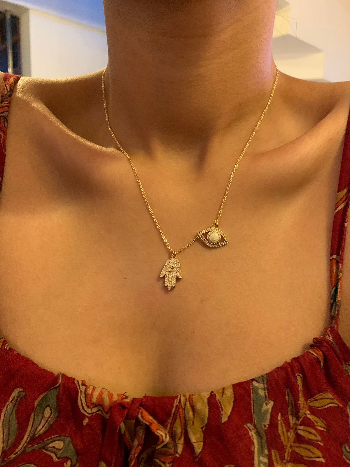 Evil Eye and Hamsa Necklace