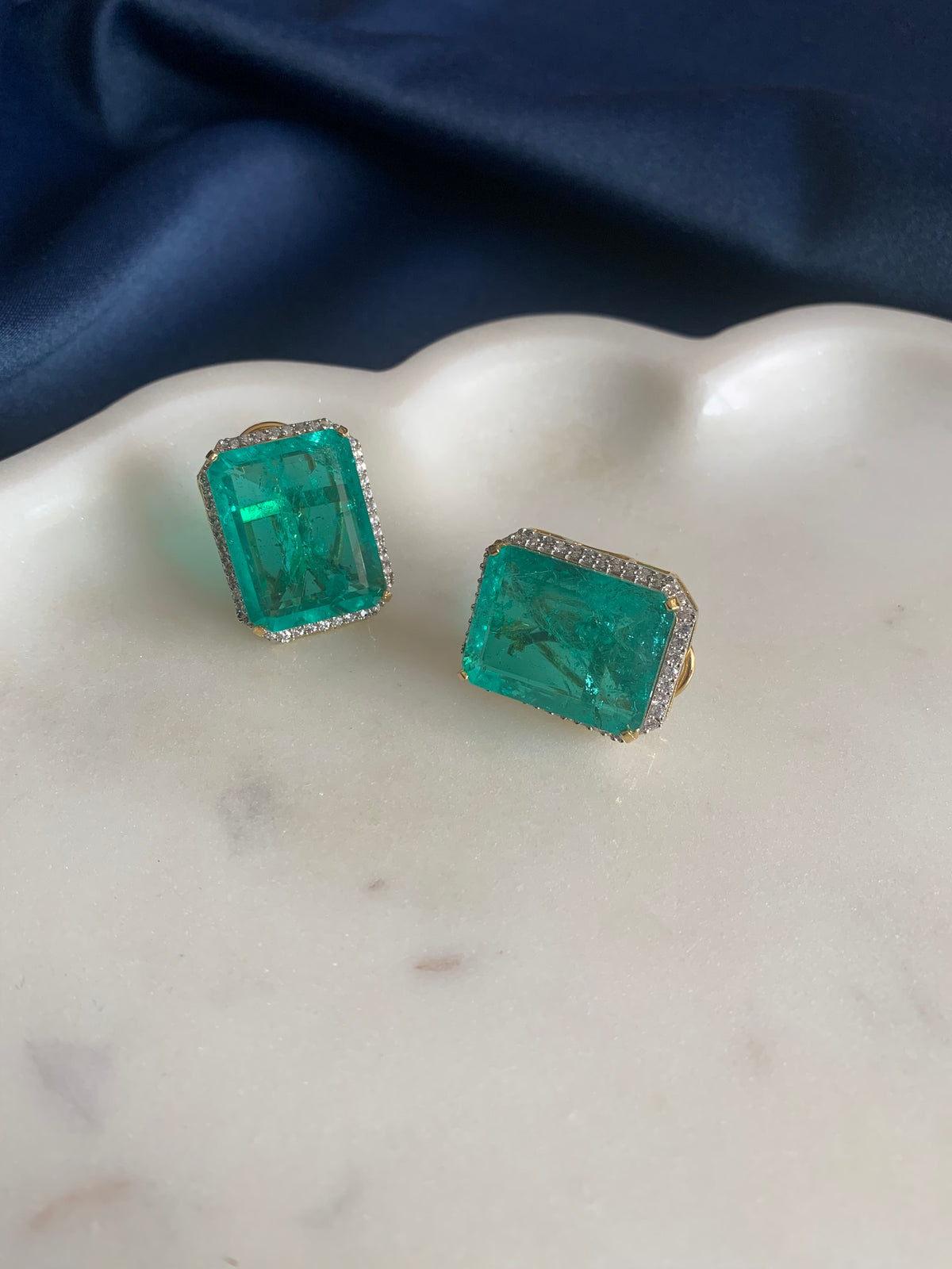 Swarovski Green Gem Stud Earrings