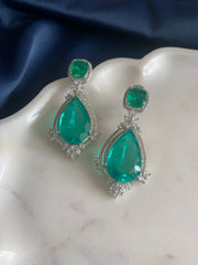 Tear Drop Swarovski Emerald Earrings