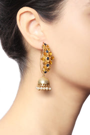 Traditional flower jhumka earrings