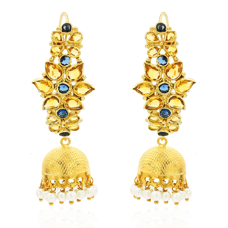 Traditional flower jhumka earrings