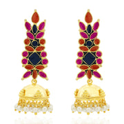 Traditional enamel jhumka earrings