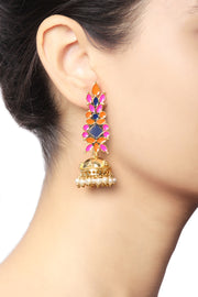 Traditional enamel jhumka earrings