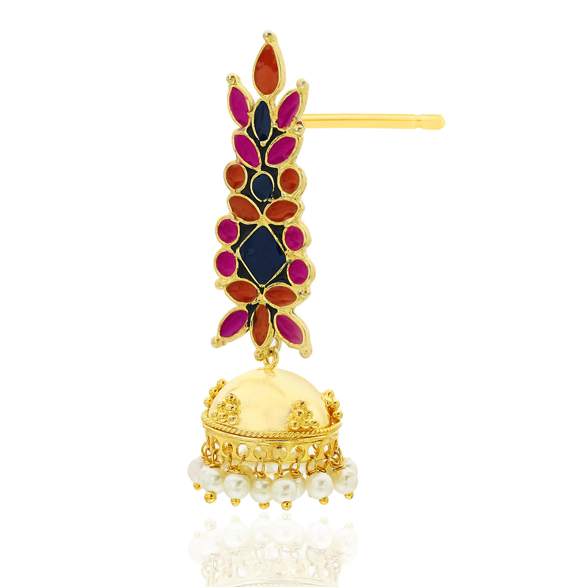 Traditional enamel jhumka earrings