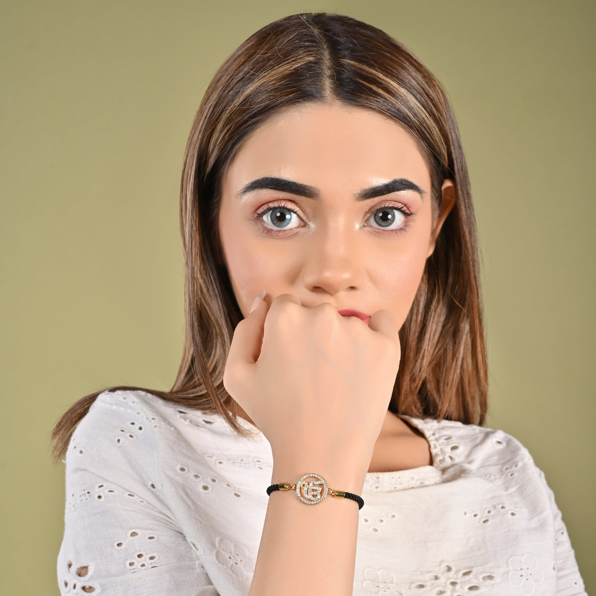 Unisex Ek Onkar Black Rope Bracelet