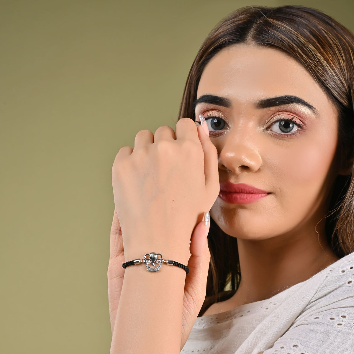 Ganesha Black Rope Bracelet